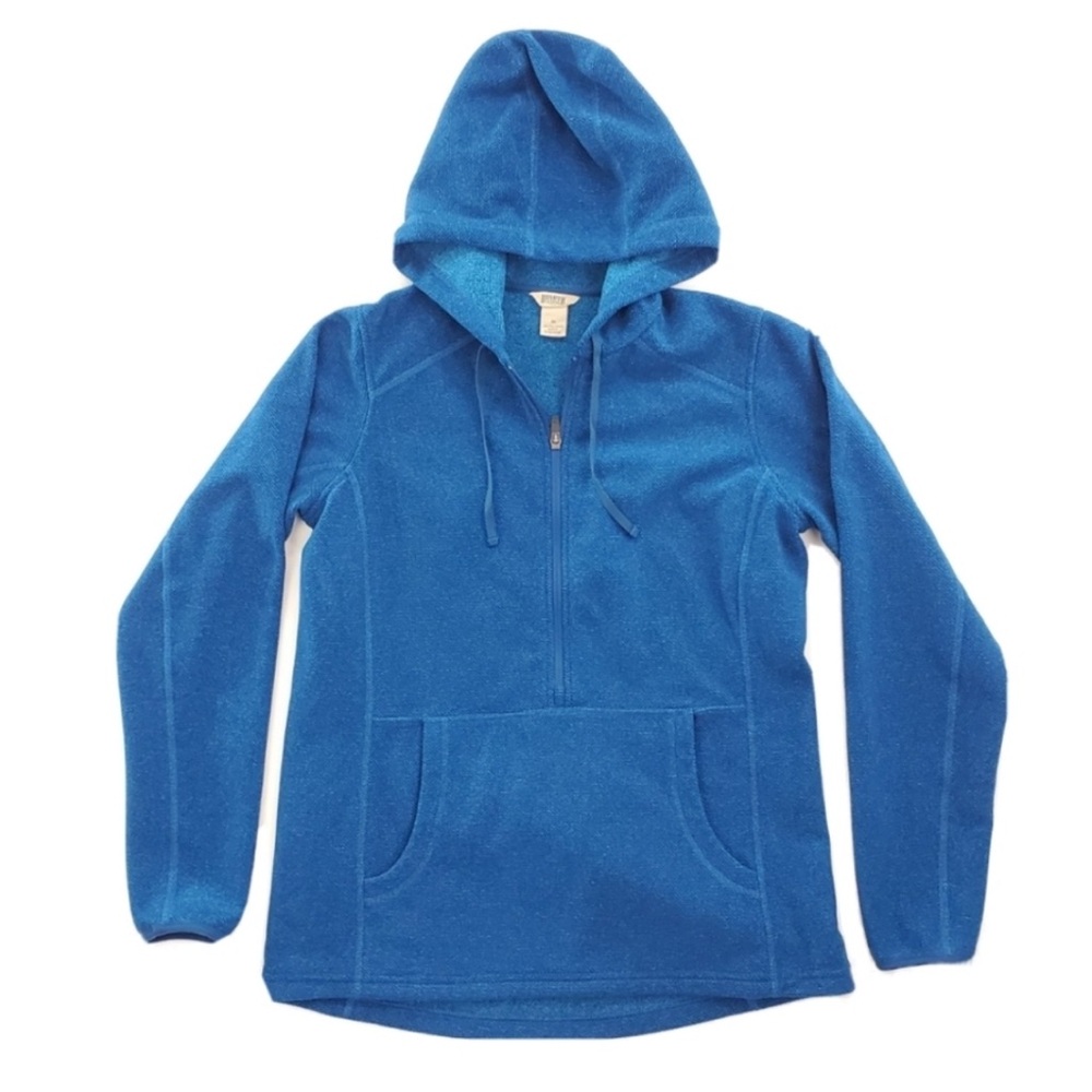 Duluth Trading Co. Blue Park Point Fleece Drawstring 1/2 Zip M Hoodie Sweatshirt